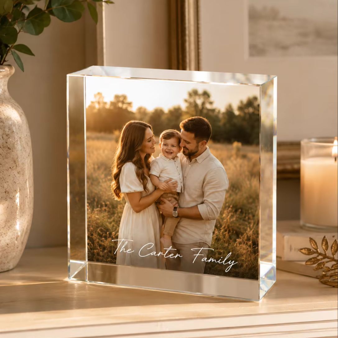 맞춤형 가족 아크릴 포토 블록, 맞춤 이미지 이름 날짜 - Photo Acrylic Block 리뷰 및 가격
